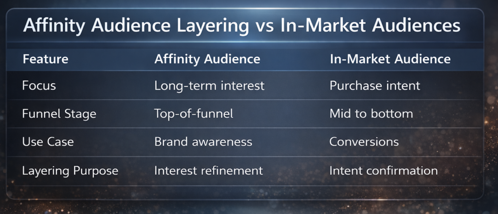 Affinity Audience Layering vs In-Market Audiences Google Ads