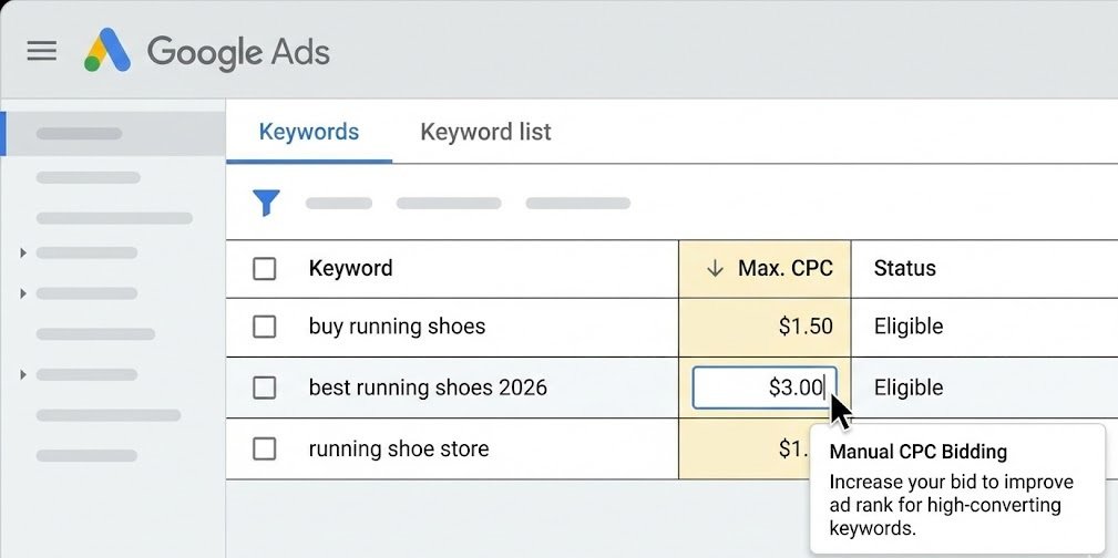 Visual Guide: Setting a Manual CPC Bid